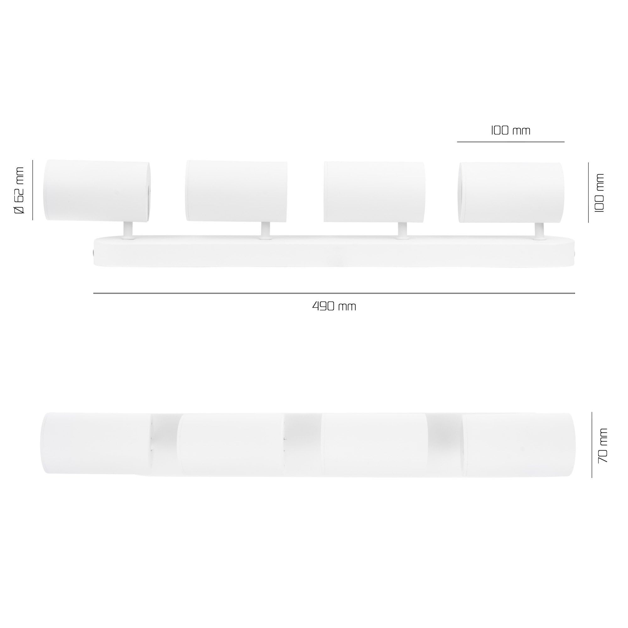 Ledvion LED Deckenstrahler Weiss 4-Licht Rechteck GU10 3W Neutralweiss