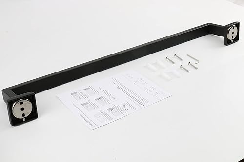 Miniatura 7 de TocTen Toallero de baño  Base cuadrada gruesa SUS304 barra de toalla de acero inoxidable para baño, accesorios de baño, toallero resistente montado