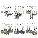 Boho Dangle Earrings Sets Fashion Jewelry for Women Bohemian Tassel Stud...