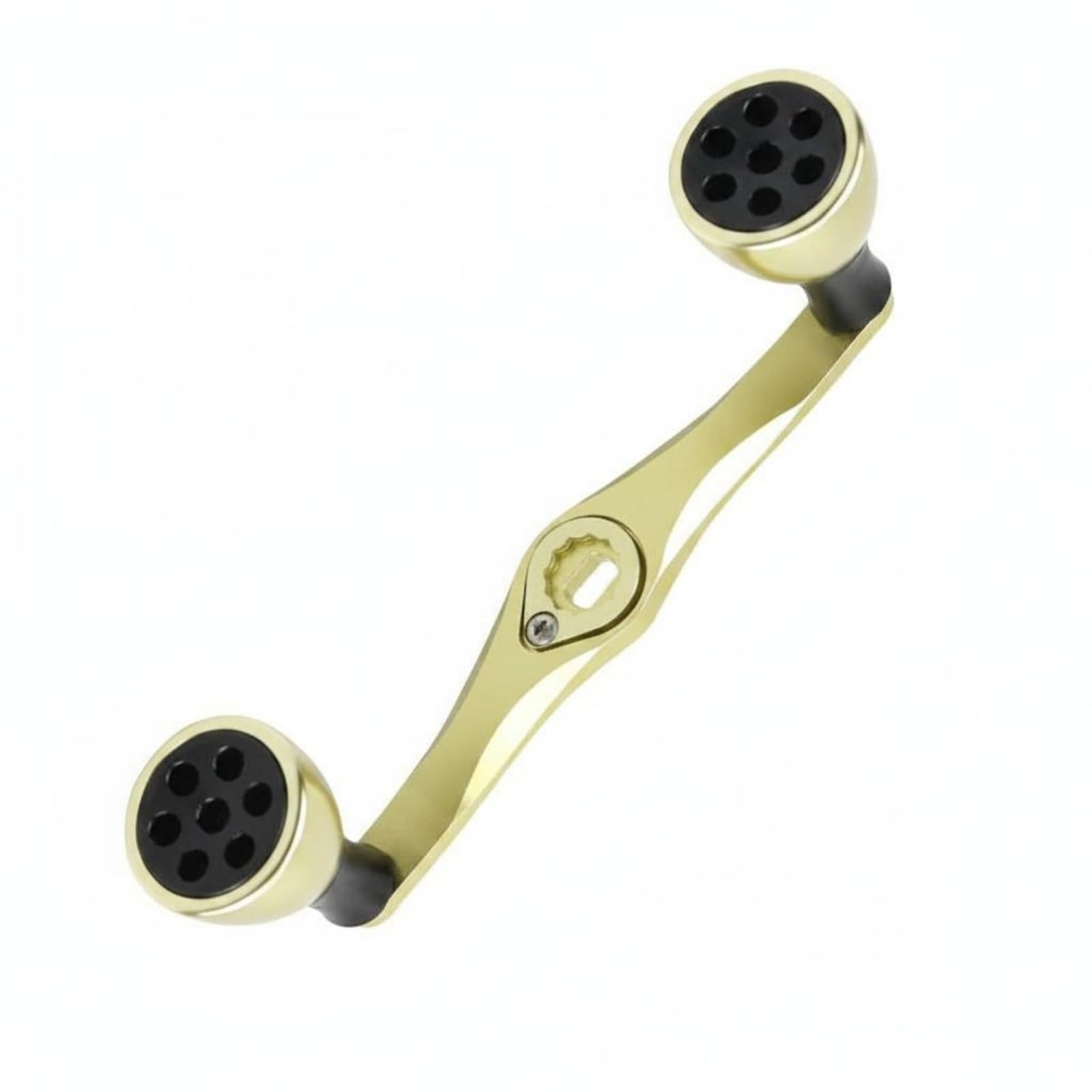 predolo 1 Pezzo Manovella Mulinello Pesca Manico Crank Pomello Metallo Impugnatura Ricambio in Lega di Alluminio Lavorata CNC per Controllo Preciso con Foro , Oro , Oro Tè , 130mm