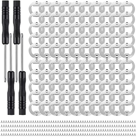 Ohiyoo 100 Set Bottle Opener Insert DIY Bottle Opener Hardware Stainless Steel Metal Bottle Opener Insert Kits Silver Resin Bottle Opener Hardware Beer Bottle Opener DIY Hardware (Silver, 100 Set) Cover