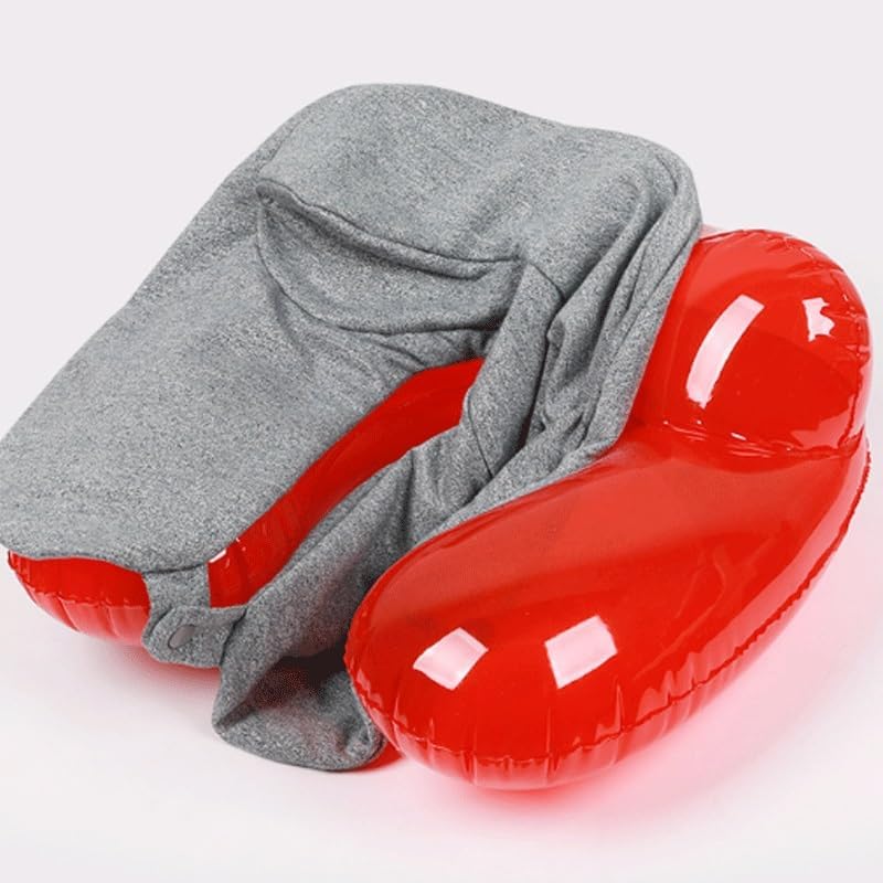 Inflatable Pillow U-Shaped Washable Lightweight Portable Travel