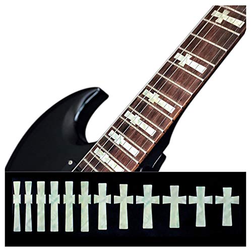 Inlaystickers Fret Markers for Guitars & Bass - Iommi Cross F-074IC-WT