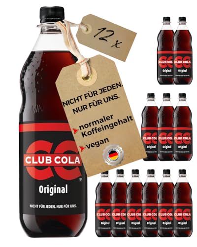 12x Club Cola 1,0 L  12 l  – Original Cola Klassiker aus dem Osten - Erfrischender Geschmack wie früher - Kultgetränk aus Ostdeutschland - Nostalgie & Genuss