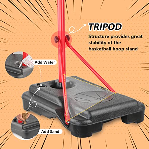 Mxf Kids Basketball Hoop Stand With Dart Board, Height Adjustable 2.6Ft-6.2Ft, Portable Mini Basketball Hoop Set With Balls & Darts, 2 In 1 Indoor Outdoor Toys For Kids Toddlers Ages 4-8 #TOP3