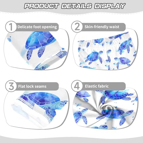 Many Watercolor Turtle Girls Leggings Athletic Pants Tights Stretch Bottom3