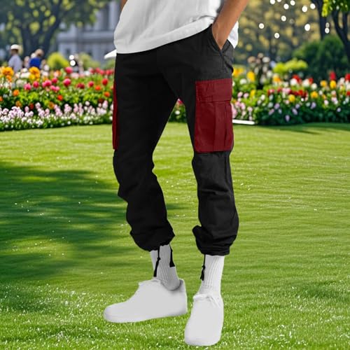 Mens Cargo Pants Relaxed Fit Casual Cotton Tactical Work Joggers Outdoor Athletic Hiking Trousers Multi Pockets4