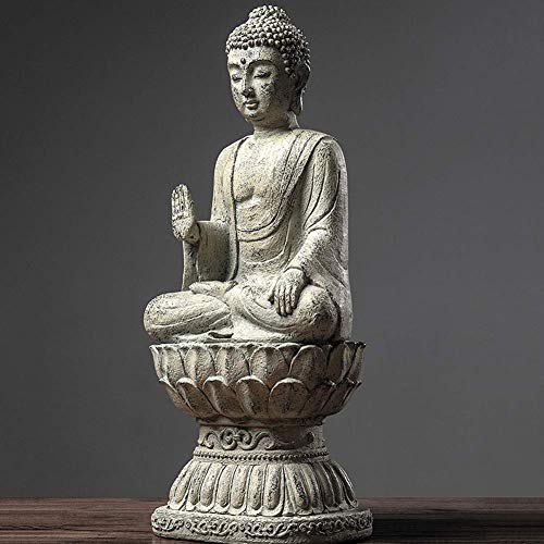Sculpture de compassion solennelle Bouddha finition rétro