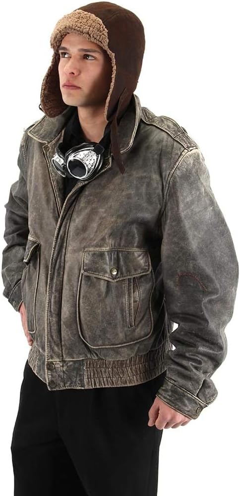 Gorro de Aviador Adulto - Cuero Sintético, Orejeras Ajustables, Barbijo