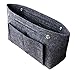 Healifty Felt Handbag Cosmetic Storage Bag Felt Container Organizer Purse Insert Divider Shaper Bag 1pcs ( Dark Grey )