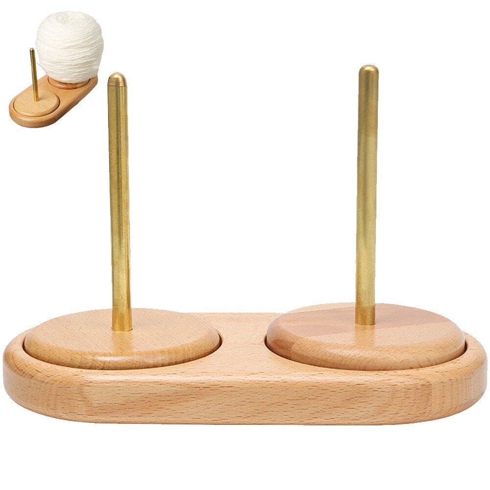 Enrouleur de boule de laine en bois anti-nœud pour tricot facile