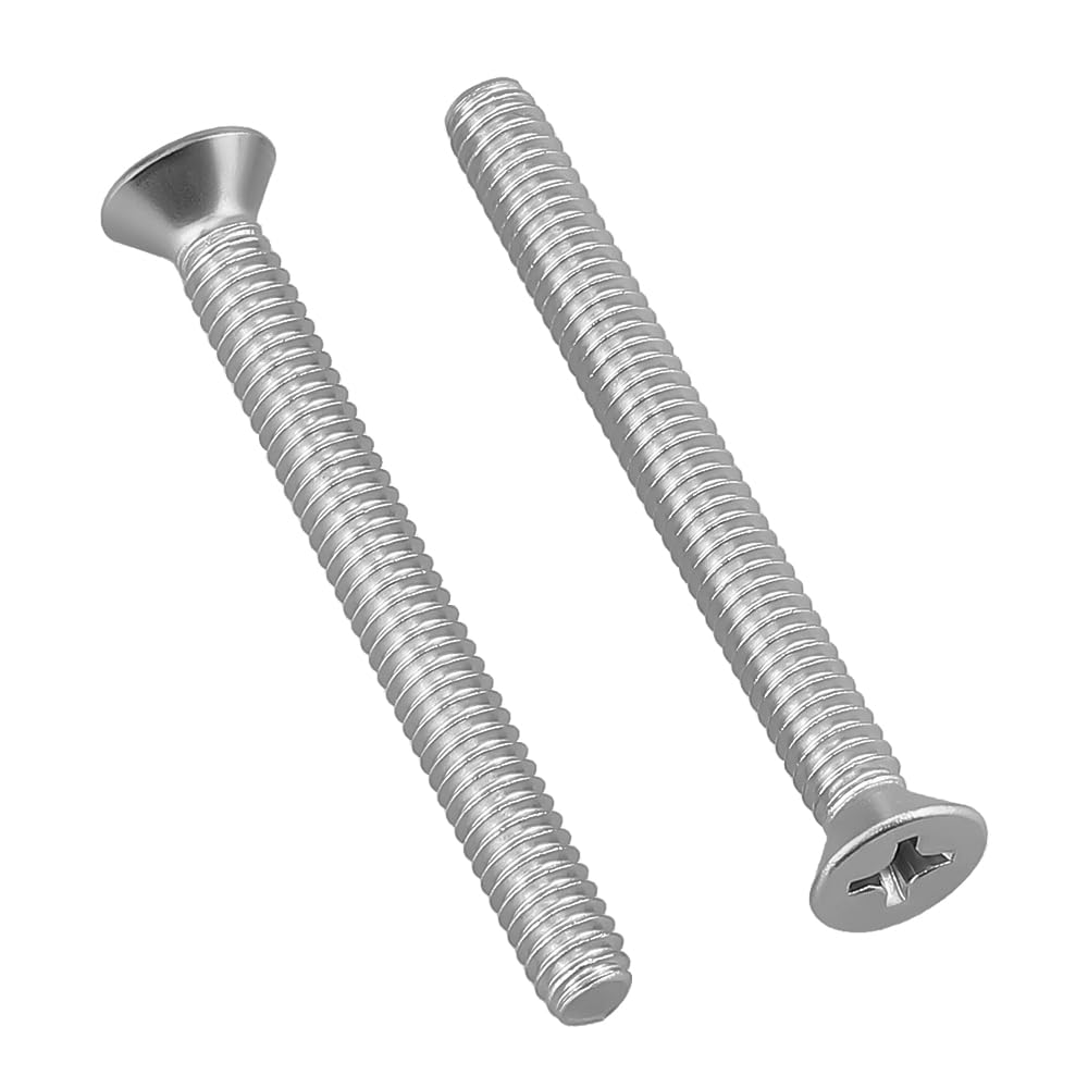 Photo 1 of 1/4-20 x 2-1/2" (25 Pack) Phillips Flat Head Machine Screws, Stainless Steel 304 (18-8), UNC Coarse Thread, Countersunk Head Machine Screws, Phillips Drive #3