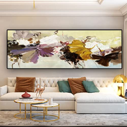 Peinture abstraite sur toile fleur moderne pour grand salon