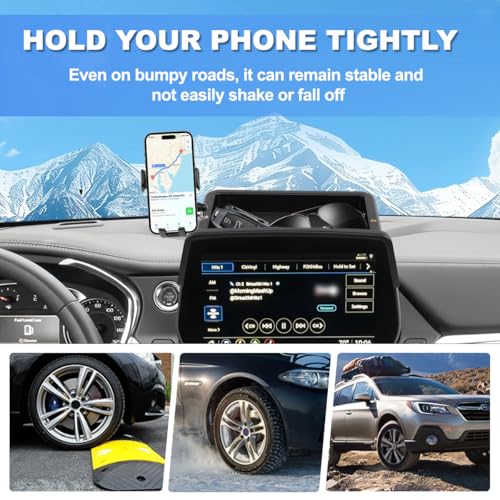 Image of Car Phone Holder Compatible with Chevy Blazer 2023 2024 2025 Accessories 10.2-Inch Screen Fixed Clip, Cell Phone Mount with Dash Tray Center Console Organizer Hands-Free 360 Rotation
