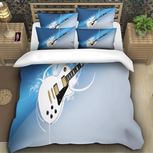 Guitare électrique parure de lit microfibre douce avec zip 140x200 - 5