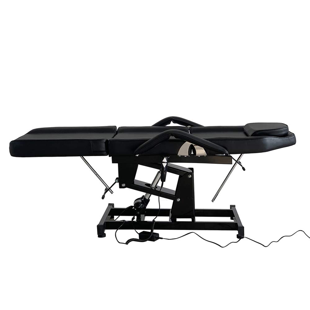 Mesa de masaje eléctrica plegable ajustable 82x180x63-87 cm piel sintética negro