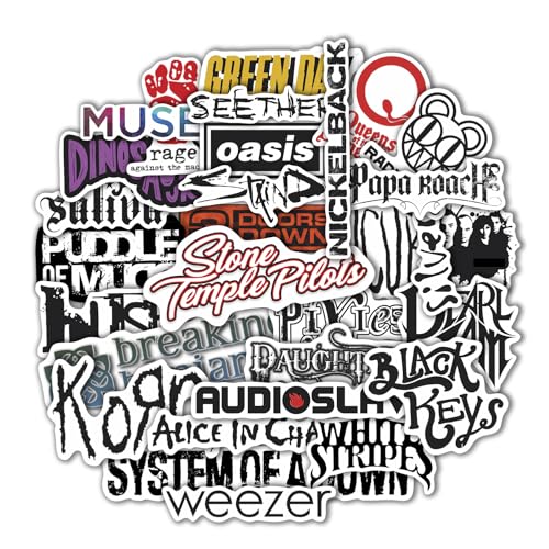 36Pcs Grunge Stickers 90s Grunge Music Rock Stickers Rock Band Decals Music Gifts for Men and Women