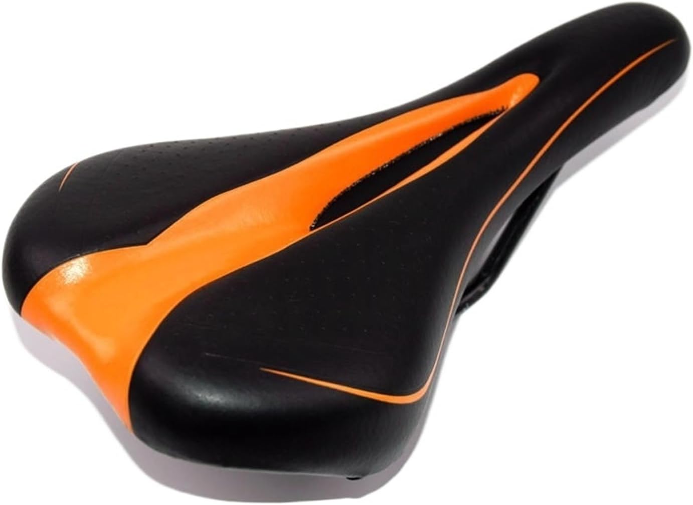 MTB Saddle Mountain Bike Road Bicycle Saddles Hollow Soft Seat Black with Orange 1006-1