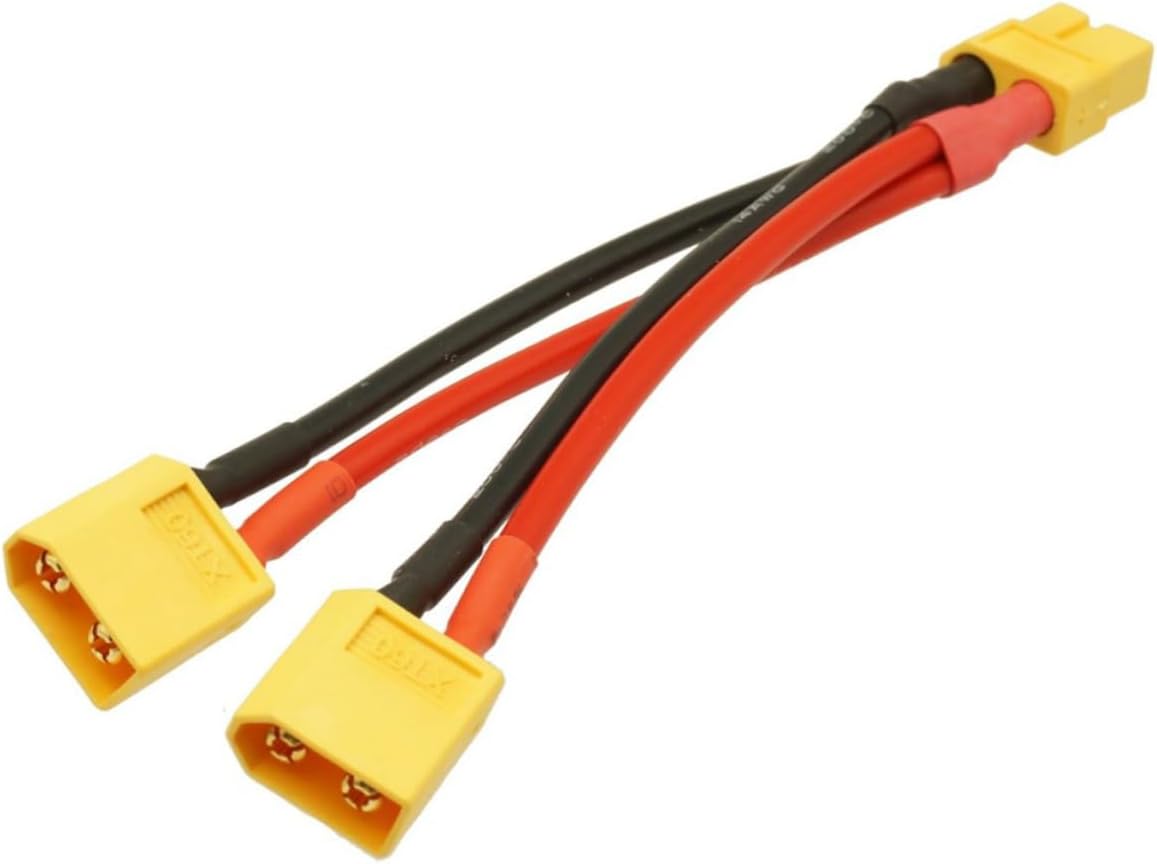 Totority Parallel Battery Connector Cable y Splitter for Drone Dual Extension Male Female Connections Hard for Longer Flight and Flexible Mounting