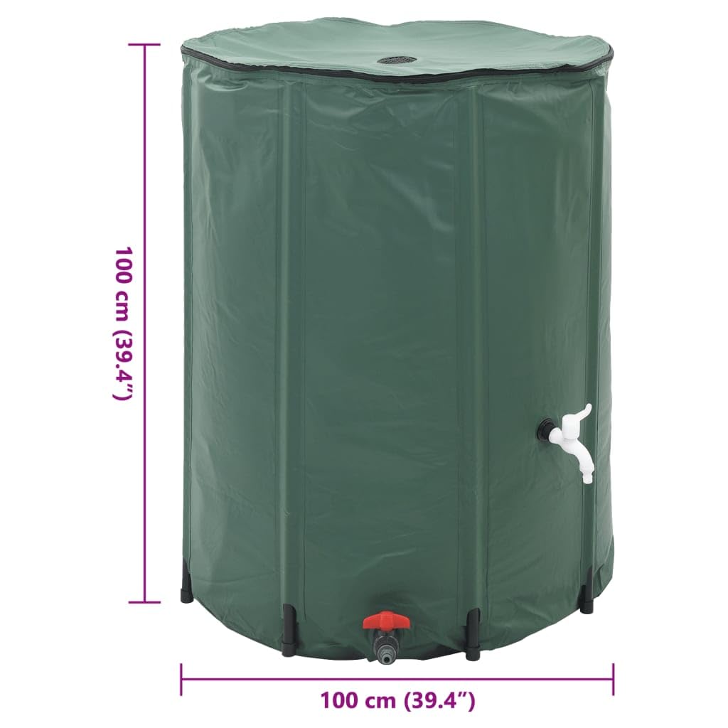 Serbatoio dell'acqua piovana, 750 l, pieghevole, in PVC, con tubo da giardino e rubinetto, per sistema di irrigazione, balcone, terrazza, irrigazione del giardino