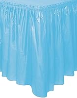 Vista 5 de Unique Industries - Falda de mesa de plástico sólido negro, 14 pies de longitud
