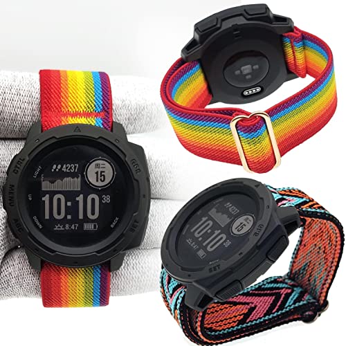 Correa Elástica de Nylon 22mm para Garmin Instinct 3 45mm miniatura 5
