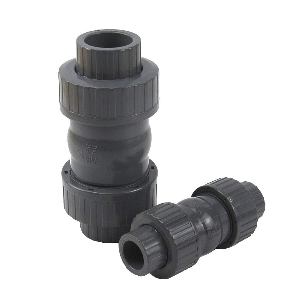 Válvula de retención: válvula unidireccional de PVC de diámetro interior de 20/25/32/40/50/63 mm, accesorio de tubería de Upvc for pecera de acuario de riego de jardín, 1 pieza (tamaño: diámetro inter