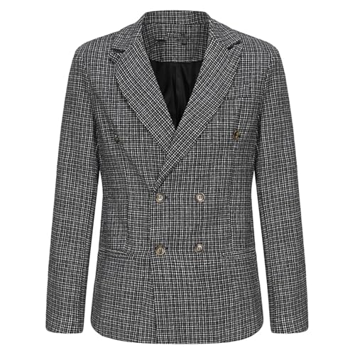 Men's Fall V Neck Long Sleeve Suit Jacket Comfort Casual Blazer for Men-Gray4