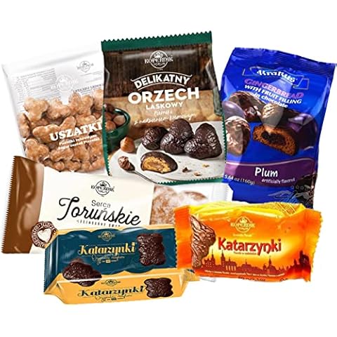 TASTE OF POLAND GINGERBREAD COOKIES BOX (PIERNICZKI). Mix of the most popular gingerbreads from Poland - 6 Count. Packing by Granda. Cover