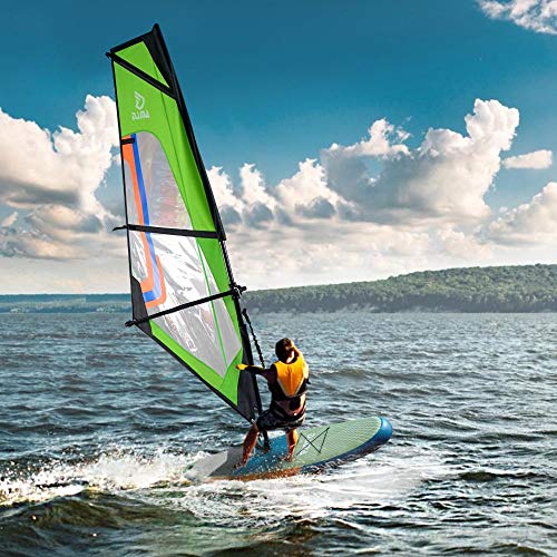 DAMA Inflatable Windsurfing Board 10’6”32”6’’ SUP with Accessories|Sail, Mast, Wind Surf Equipment, Wavesailing, Wave Board, Stand Up Paddle Board, Sailing Board, All Round Board