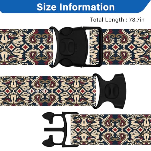 Image of 2 Pack Luggage Straps for Suitcases, Adjustable Travel Belt with Double Lock and Quick Release Buckle, Heavy Duty Nylon Bag Packing Strap, Unique Identifiers Business Travel Accessories-Dark Totem