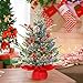 [ Timer & 8 Modes] 24 Inch Realistic Snowy Tabletop Christmas Tree PE&PVC Branches Mini Christmas Tree with 50 Warm White & Muliti Lights Red Berries Pine Cone Indoor Home Christmas Decorations