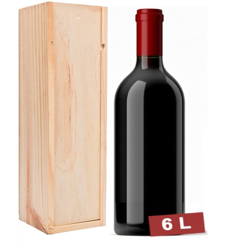 Vin rouge grand cru Bordeaux Supérieur - Bouteille de vin personnalisée + Caisse bois gravure [ Coffret bouteille de vin ] (IMPÉRIALE 6 L)