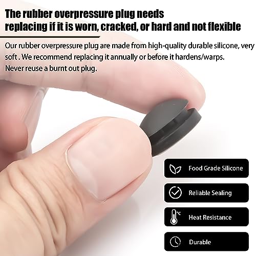 Rubber Pressure Cooker Plug Safety Device That Automatically Vents Steam(1930 - Overpressure Plug) - Fits All Our Pressure Cookers/Canners-2 PACK