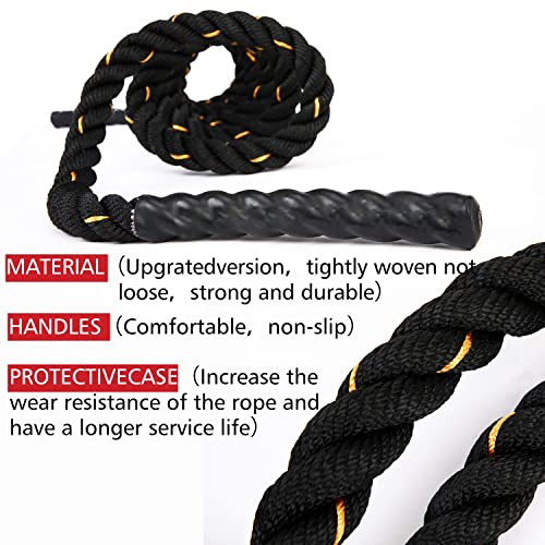Image of FirstFit Premium Workout Battle Rope for Core Strength Training, Poly Dacron Heavy Exercise Training Rope for Improve Strength Building Muscle - 50 Feet
