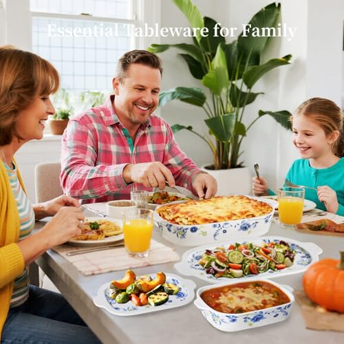 LE POTOCIO Ceramic Casserole Dish with Lid, Baking Dish for Oven with Lids, 4 Pieces Casserole Dish Bakeware Set with Lid,13x8 & 9x6 Inch Microwave, Dishwasher Safe by LE POTOCIO - Image 7