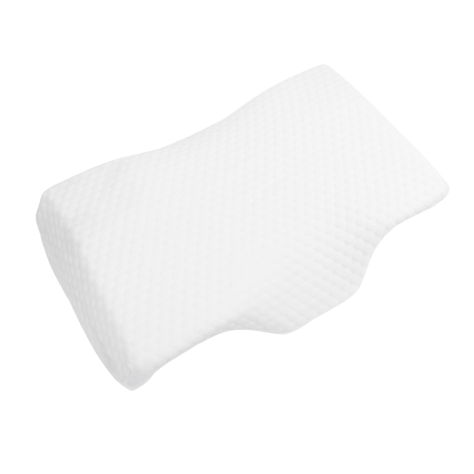 Walfront Poduszka Pod szyję z Pianki Memory, Ergonomiczna Poduszka Szyjna z Regulowanym Podparciem dla Podkładów na Brzuchu z Tyłu, Oddychająca Dzianinowa Osłona do Domu i Podróży (WHITE 52*30*10)