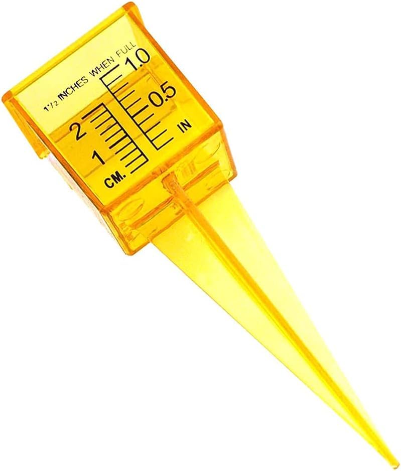 GANPUB Bright Yellow Mini Portable Sprinkler and Rain Gauge Wide Mouth Outdoor Water Measuring Tool for Lawn Yard Outdoor Home Sprinkler Gauge Thermometers and Weather Instruments