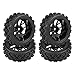 Dilwe RC Auto Gummireifen Felge für 1:10 Racing Off-Road Car Part(Schwarz)