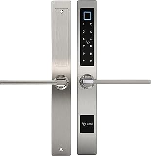 Door Lock European-Style Biological Fingerprint Door Lock Electronic Intelligent Door Lock RFID Card Code Lock Aluminum Alloy Glass Door Special keyless Entry Door Lock (Color : Black 2885)