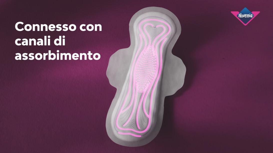 Nuvenia, Assorbente Ultra Notte con Ali XL, Assorbenti per Flusso Molto Abbondante, Confezione da 9 Assorbenti