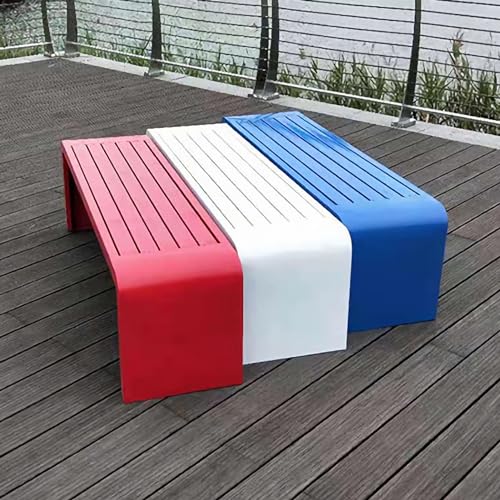 Banc de parc en métal noir 120 cm idéal pour aménagement de cour