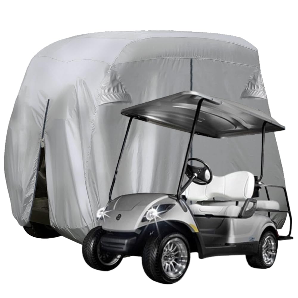 Waterproof Golf Cart Covers 2 Passenger Club Car, Multi-layer Aluminum Maximized Waterproof Capability for Club Car