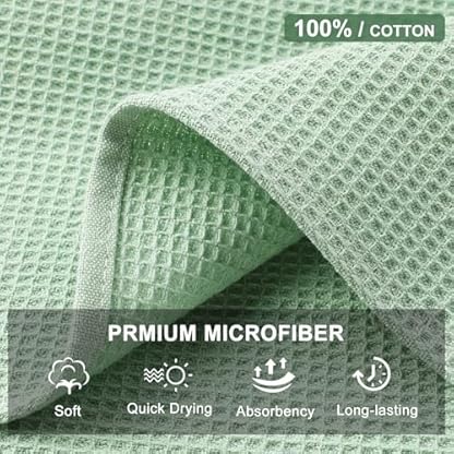 Jogoico Geschirrtücher 100% Baumwolle 6 Stück Geschirrhandtücher 35 x 35 cm Küchenhandtücher Weiche Küchentücher Saugfähig Waffeltücher Dicke Premium Geschirrtuch Putzlappen Trockentücher - 6 Farben – Bild 3
