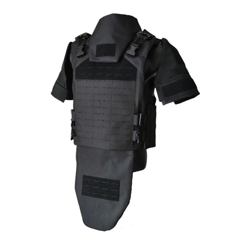 Chaleco Táctico Completo Ajustable,Protección Hombros Brazos Cuello Zona Inferior Compatible MOLLE Liberación Rápida Airsoft Paintball Actividades Al Aire Libre Disfraces