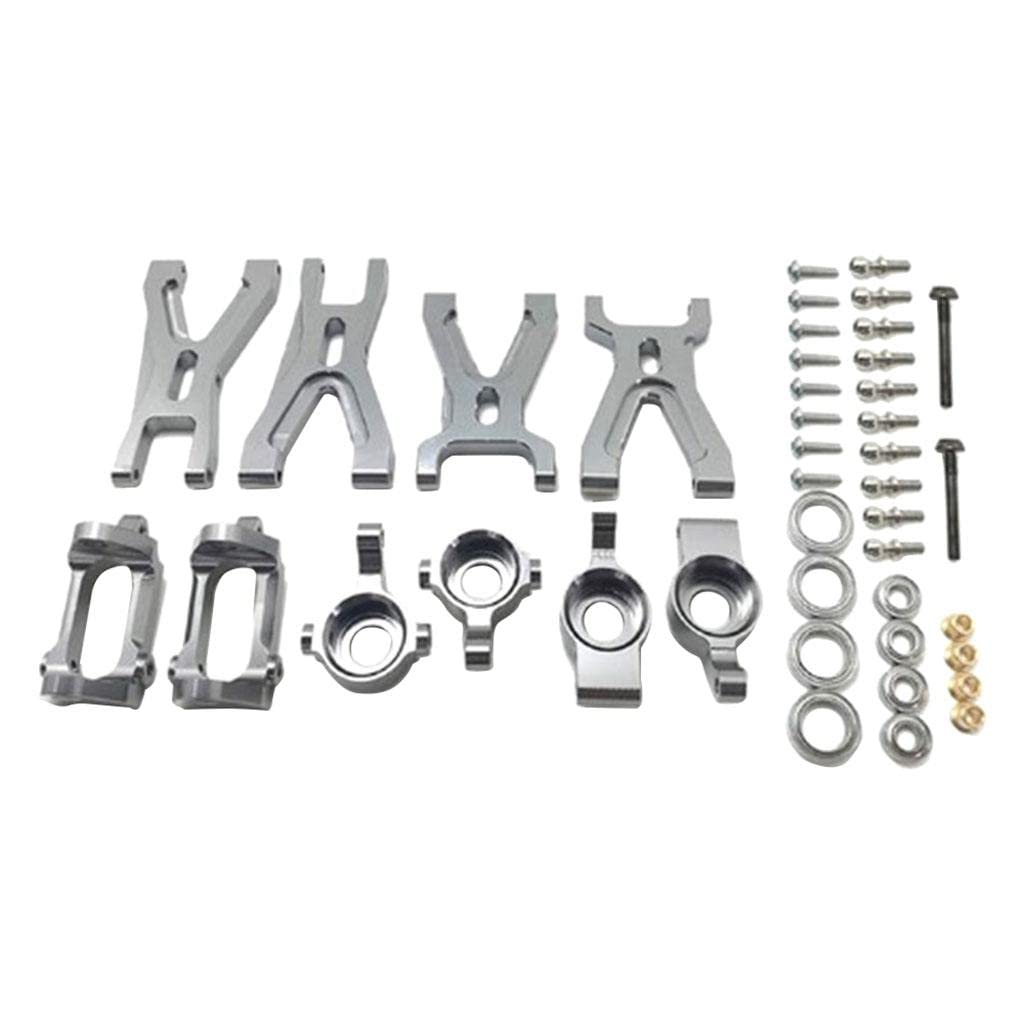 ATORSE Aluminum Alloy Suspension Arm & Front/Rear Hub C Seat Kit for Wl Toys Rc Car Gray-image-25