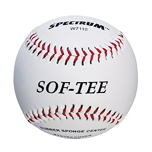 S&S Worldwide Spectrum Tee Ball Baseball. Durable Synthetic Leather Cover with a Kid Friendly Soft Sponge Rubber Core.