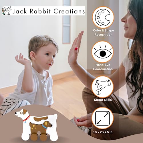 Image of Jack Rabbit Creations Inc Big & Little Wooden Push Toy Dog