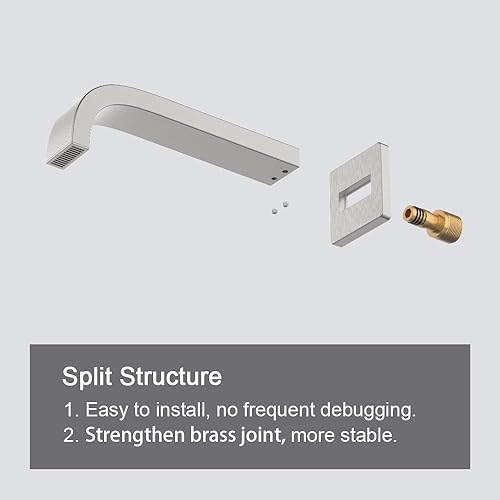 Miniatura 4 de KOJOX Sistema de ducha de 12 pulgadas con cabezal de ducha de lluvia de alta presión, cabezal de ducha de mano, kit de molduras de grifo de bañera y
