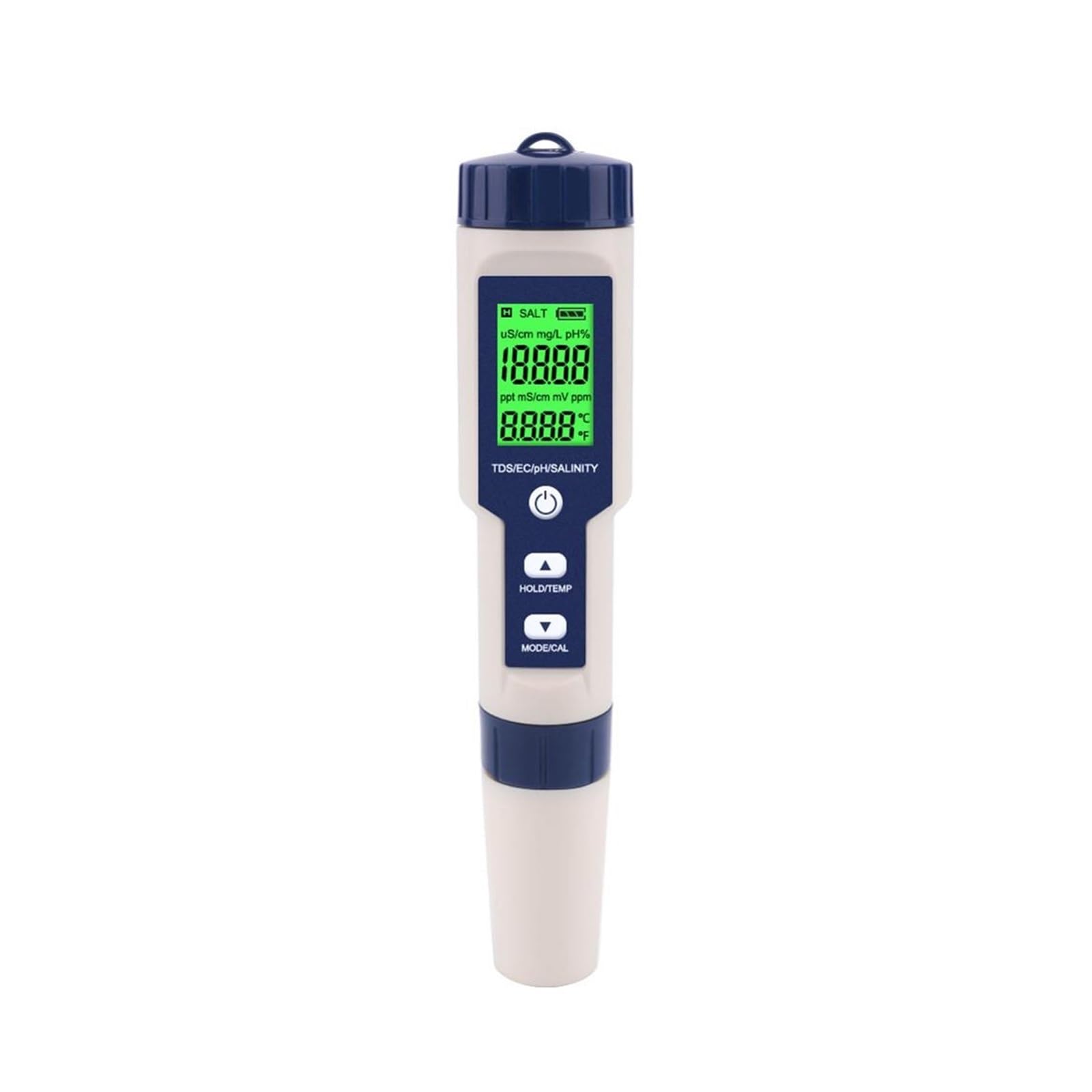 Tester Digitale for monitoraggio della qualità dell'Acqua, TDS/EC/PH/salinità/Temperatura 5 in 1 for Piscine, Acqua Potabile, acquari(PH EC TDS Salt Temp)